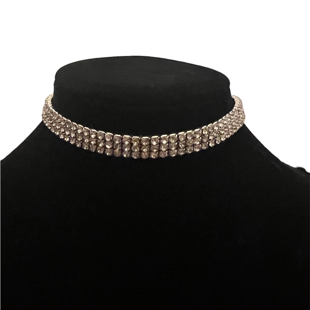 10 Inch Rhinestone Choker with Adjustable Chain - Picture 2 of 2